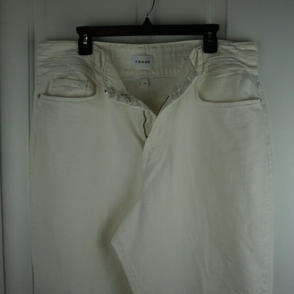 New Frame Le Palazzo Double Waistband Crop Wide Leg Jeans in Au Natural Clean 34 - Picture 13 of 15